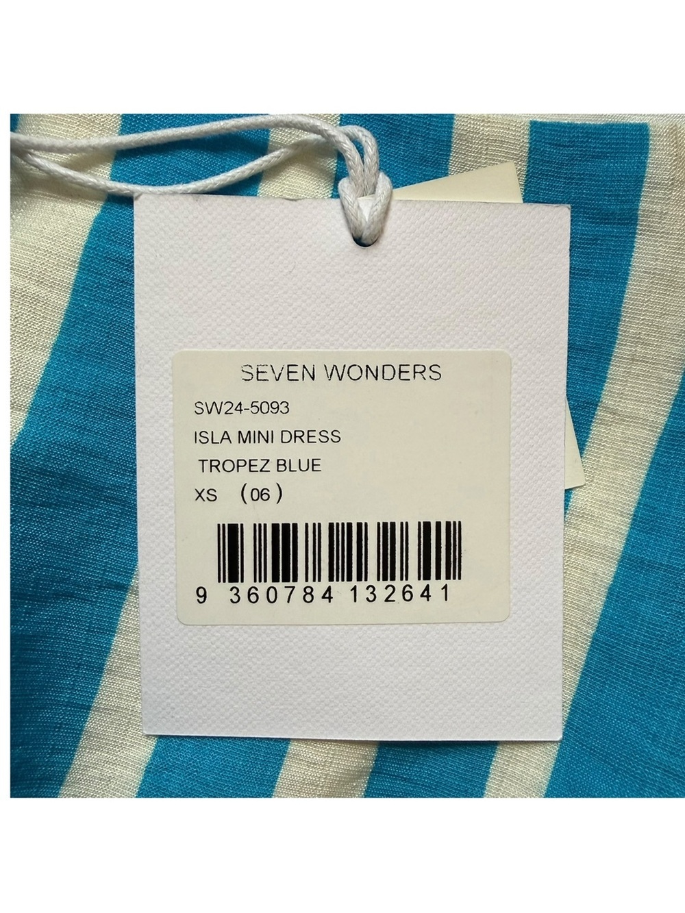 Seven Wonders Isla Mini Dress Tropez Blue Size XS Cutout Back Vacation Resort - Picture 15 of 16